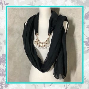 🌸 SCARF WRAP SHELL BEAD PEARL HEAD  BOHO SHAWL MULTIPURPOSE BLACK BEADS INDIA